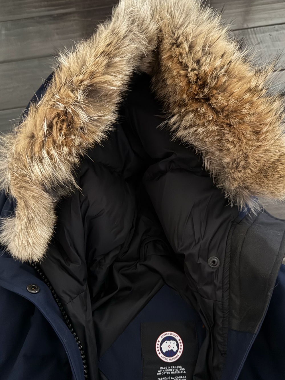 Canada Goose Navy Women’s Shelburne Down Parka with Fur-Trim Hood - Picture 4 of 10